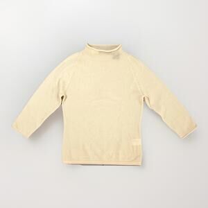 VTG Bossini Ladies Sweater Women's 7 Cream Merino Wool Blend Knit 3/4 Sleeve